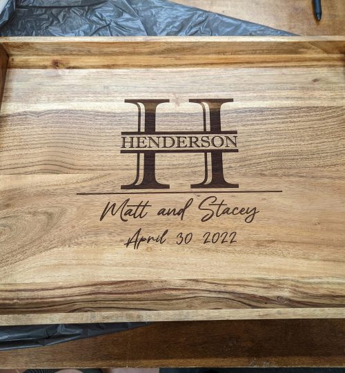 Acacia wood serving trays