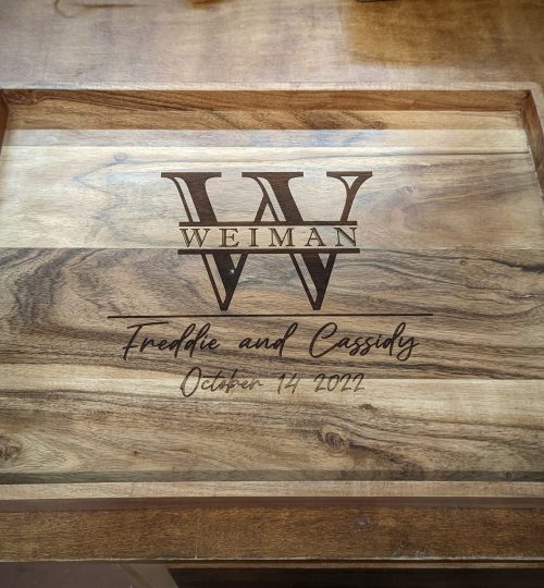 Acacia wood serving trays